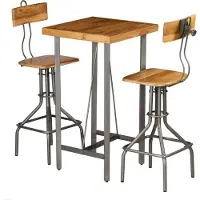vidaXL Barset massief gerecycled teakhout 3-delig