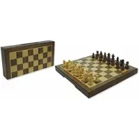 Schaakcasset Magnet. Walnoot 23x23x2 cm.