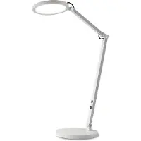 FABAS LUCE LED-bureaulamp Regina, dimbaar, wit / opaal, Werkkamer / Kantoor, metaal, Modern, LED bureaulamp
