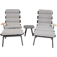 Coppens Ventus Negro duoset 3 delig - Aluminium - Tuinstoelen - |