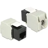 DeLOCK UTP CAT6 Gigabit Keystone module RJ45 - LSA (toolless) / zwart/grijs