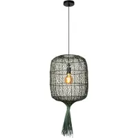 Lucide Hanglamp Garve - Groen Rotan - Diam. 40cm - E27 - Dimbaar