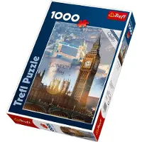 Merkloos Puzzel London bij zonsondergang 1000pcs Karton Puzzel