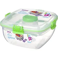 Sistema Salade Box Met Bestek - Geelgroen