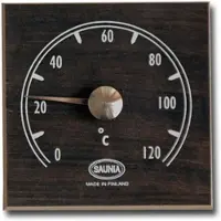 Saunia - Sauna thermometer hout - vierkant - zwart