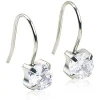 Blomdahl Natural Titanium Pendant Tiffany 7mm CZ White