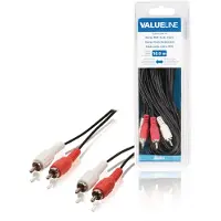 Valueline VLAB24200B100 Stereo Rca Audiokabel 2x Rca Mannelijk - 2x Rca Mannelijk 10,0 M Zwart