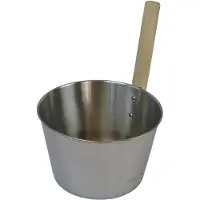 Saunia - Sauna emmer - Roestvrijstaal - 4 liter - met houten steelhandvat