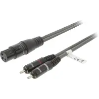 Sweex SWOP15220E30 Xlr Stereokabel Xlr 3-pins Female - 2x Rca Male 3.0 M Donkergrijs