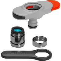 Gardena 18210-34 Kraanadapter voor binnenshuis, zilver. Zilver, one size
