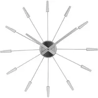 Nextime NE-2610ZI Wandklok Dia. 58 Cm, Metaal, Zilver, 'Plug Inn'
