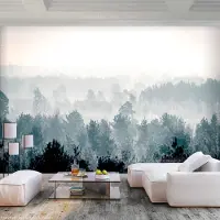 Karo-art 245cm X 175cm - Zelfklevend fotobehang - Winter bos , Premium Print