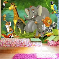 Karo-art 98cm X 70cm - Zelfklevend fotobehang - Kleurrijke Safari , Premium Print