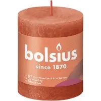 Bolsius 4 stuks oranje rustiek stompkaarsen 80/68 (35 uur) Eco Shine Earthy Orange