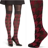 Pretty polly Panty - Secret Socks - Dog Tooth - One Size - Zwart/Mix