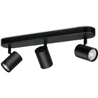 WiZ Connected WiZ 3 spots Imageo zwart - Gekleurd en Wit licht - GU10
