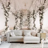 Karo-art 441cm X 315cm - Zelfklevend fotobehang - Bloemen Kamer , Premium Print