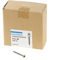 Eigen Merk Spaanplaatschroef rvs-A2 platkop pz-2 4.0X40 voldraad (200)