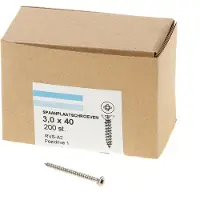 Hoenderdaal Spaanplaatschroef Rvs-A2 Pk PZ1 3.0X40 | 200 stuks - 0203.30.13601
