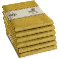 DDDDD Theedoek Bees Yellow (set van 6)