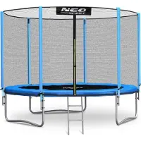 Neo Trampoline - 244 cm - blauw - met ladder en buitenrand net - tot 80 kg