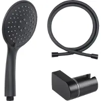 Differnz Handdouche - 3 Standen - Met Doucheslang 1.5 m - Handdouche Houder Kantelbaar - Zwart