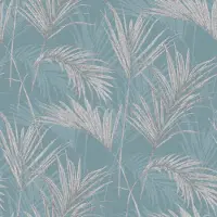 Dutch Wallcoverings behang palm springs blauw en grijs