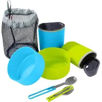 MSR 2-persoons kampeermessset blauwgroen