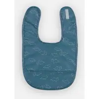 Noukie'S Noukie' - Canvas bavet - Slabbetje - blauw met giraf all over