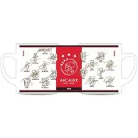 Ajax Mok Handtekeningen rood/wit 2019-2020 COACH TEN HAG, VELTMAN, ONANA, ALVAREZ, SCHUURS, MAZRAOUI, MARTINEZ,BLIND, TAGLIAFICO, PROMES, ZIYECH, EITING, VAN DE BEEK, TADIC, NERES, MARIN, EN HUNTELAAR