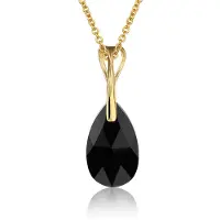 Montebello Ketting Pia DG519H - Swarovski Druppel - 925 Zilver Verguld - 16mm - 50cm