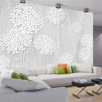 Karo-art 294cm X 210cm - Zelfklevend fotobehang - Delicate schaduw van bloemen , Premium Print