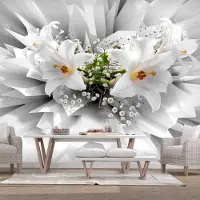 Karo-art 392cm X 280cm - Zelfklevend fotobehang - Bloemen explosie , Lelie , Premium Print