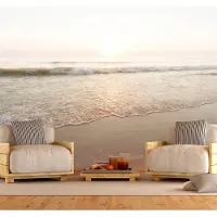 Karo-art 441cm X 315cm - Zelfklevend fotobehang - Prachtige ochtend aan zee , Premium Print