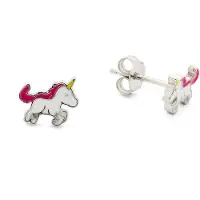 DeBoerLederwarenEnBijoux Lilly Oorknopjes Eenhoorn Wit