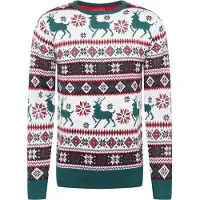 Lindbergh Trui 'Christmas' groen / oranjerood / wit