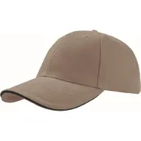 Atlantis Liberty Sandwich Heavy Brush Cotton 6 Panel Cap (Pack of 2) (Kaki/Navy)