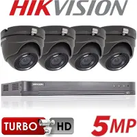 Hikvision Kit 5 MP AUDIO DVR 8 CH HD - 4x Audio Turret Camera 5MP ZWART - 1TB MAX 8 CAMERA'S