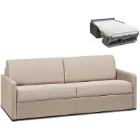 Vente-unique Vierzits express bedbank van stof CALIFE - Beige - Slaap afmeting 160 cm - matras 22 cm