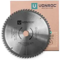 Vonroc Zaagblad – Ø254MM – 60 tanden – voor hout – geschikt voor afkortzagen & tafelzagen