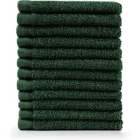 Blumtal Terry Handdoeken Set - 12 x Gezichts Handdoekje - 30 x 30 cm - Donkergroen
