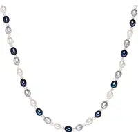 Valero Pearls Ketting enziaan / zilver / wit