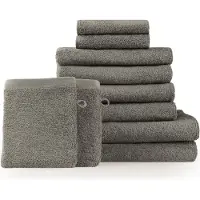 Blumtal Terry Handdoeken Set - 2 x Baddoek & 4 x Handdoek & 2 x Gasten Handdoekje & 2 x Washandje: Grijs
