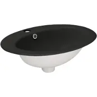 Kerra KR 132 inbouw wastafel 51x45,5cm mat zwart met kraangat