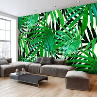 Karo-art 343cm X 245cm - Zelfklevend fotobehang - Tropische Bladeren , Premium Print