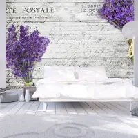 Karo-art 294cm X 210cm - Zelfklevend fotobehang - Lavendel brieven, 8 maten, premium print