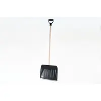 Kortpack - Sneeuwschuiver - met houten steel - zwarte kunststof schep - met beschermstrip - (099.9998)