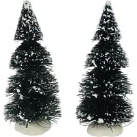 Dickensville - Winterse Kerstboom 10cm - Set van 2