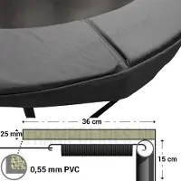 Magic Circle Pro Fiber Grey Rechthoekige Trampoline 214 x 305 cm met veiligheidsnet