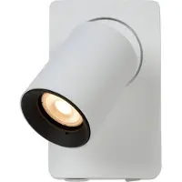 Lucide NIGEL - Bedlamp / Wandlamp - LED Dim to warm - CCT - GU10 (MR16) - 1x5W 2200K/3000K - Met USB oplaadpunt - Wit